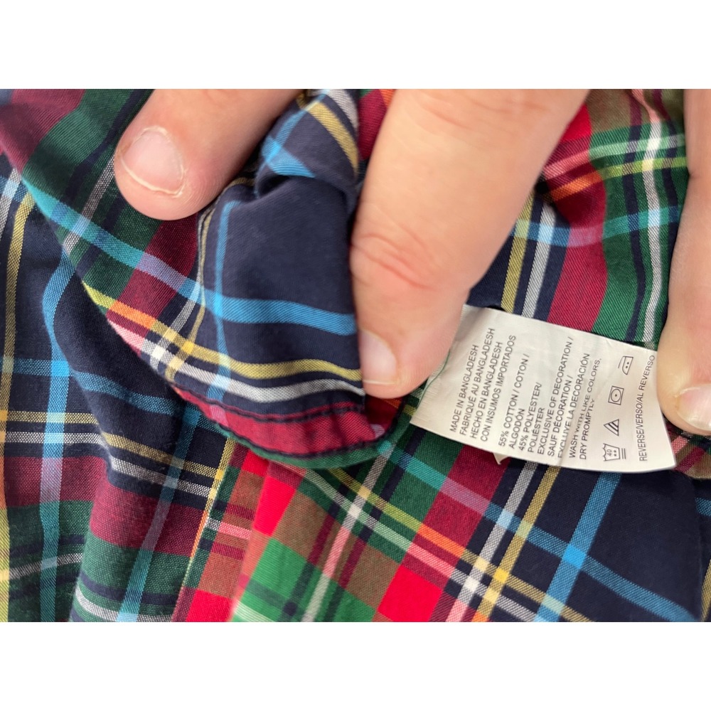 IZOD Mens XXL Tartan Plaid Button Down Shirt Multi Color Cotton Blend Long Sleev - Picture 5 of 7